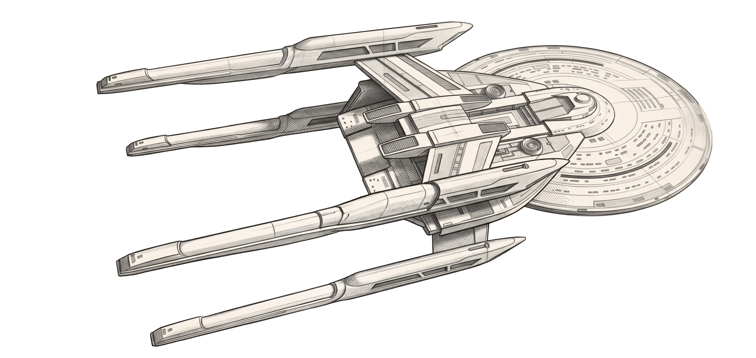 Dorsal sketch of USS Kepler