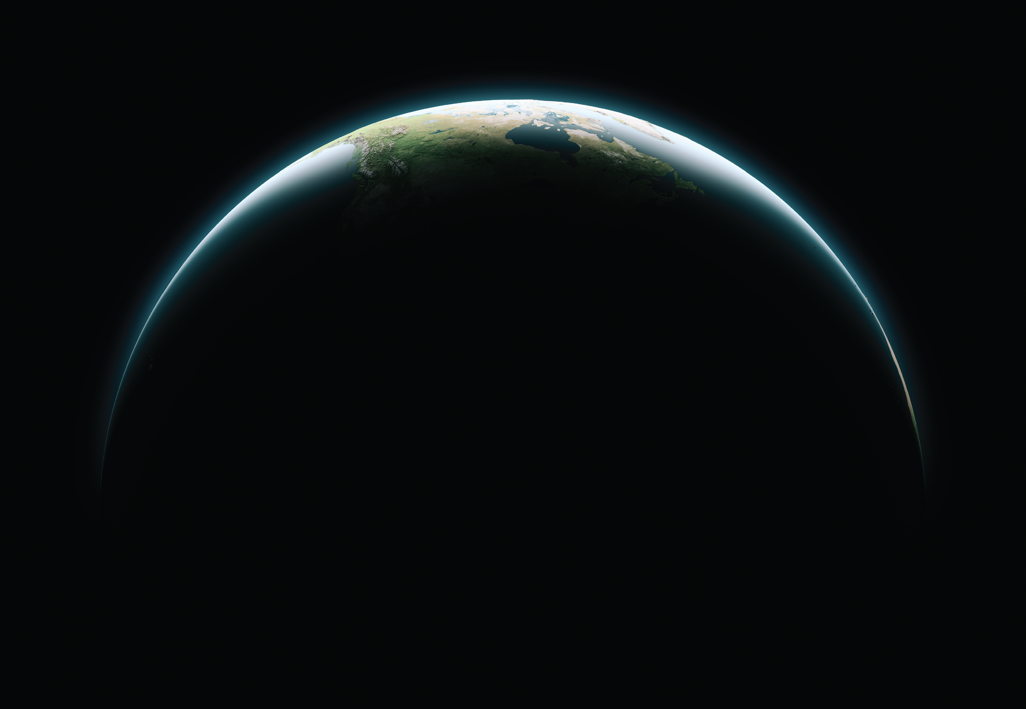 Planet horizon in space